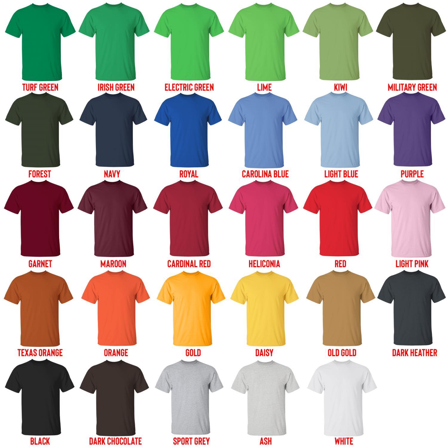 t shirt color chart - Bruno Mars UK Shop