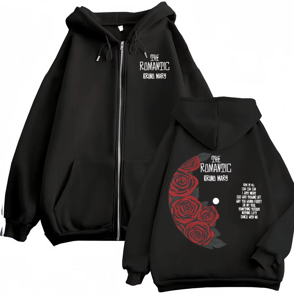 Hot Design Rose Bruno Mars Zipper Hoodie
