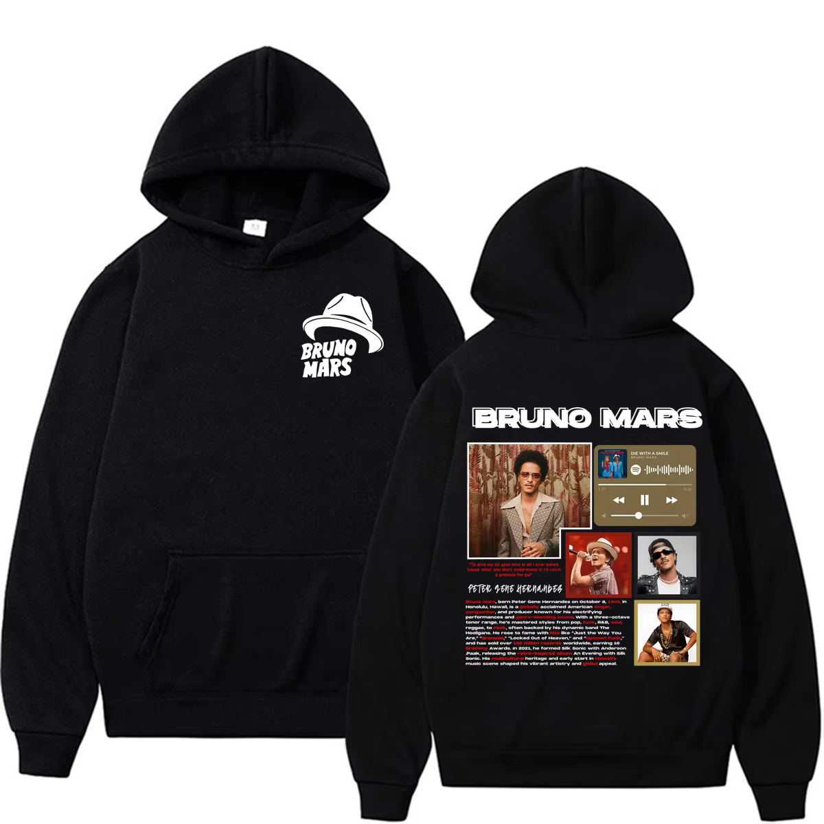 Best Selling Bruno Mars Playlist Hoodie