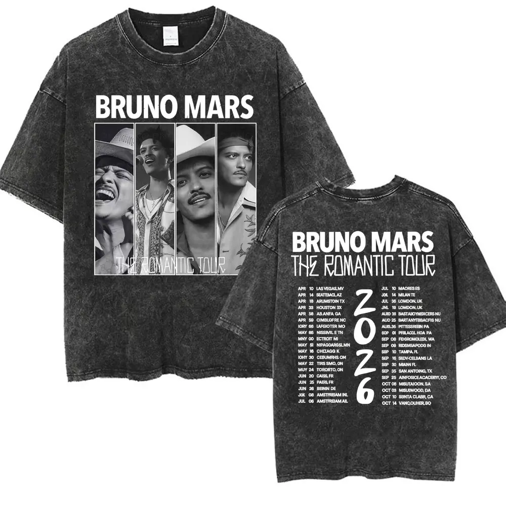Bruno Mars Classic Design Mineral Washed T-shirt