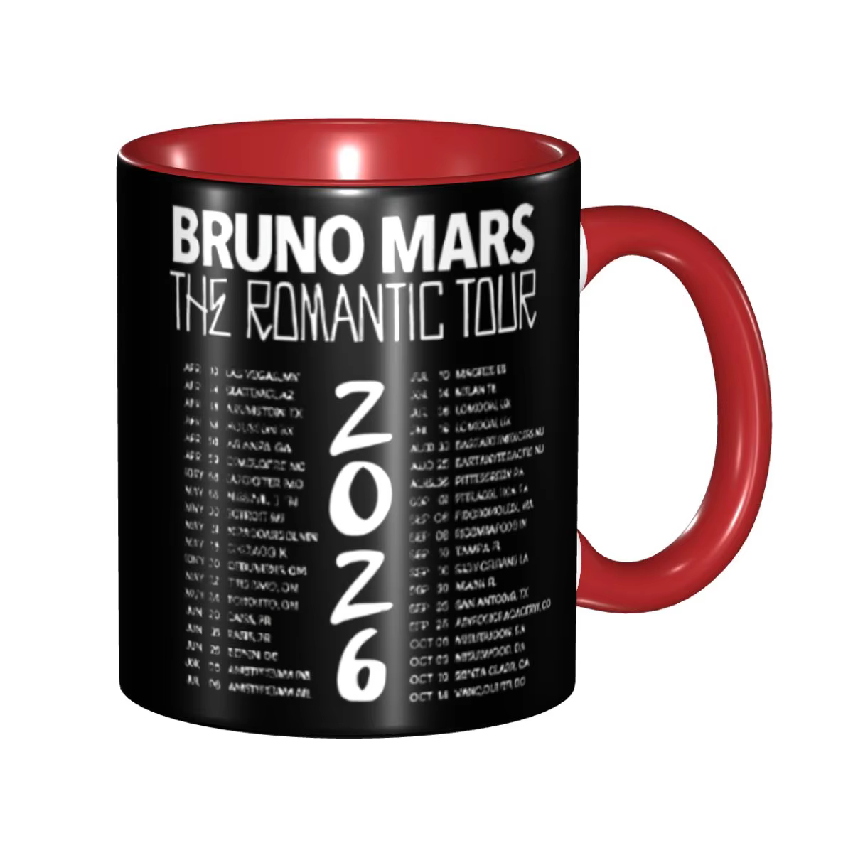 Bruno Mars The Romantic Tour 2026 Mug