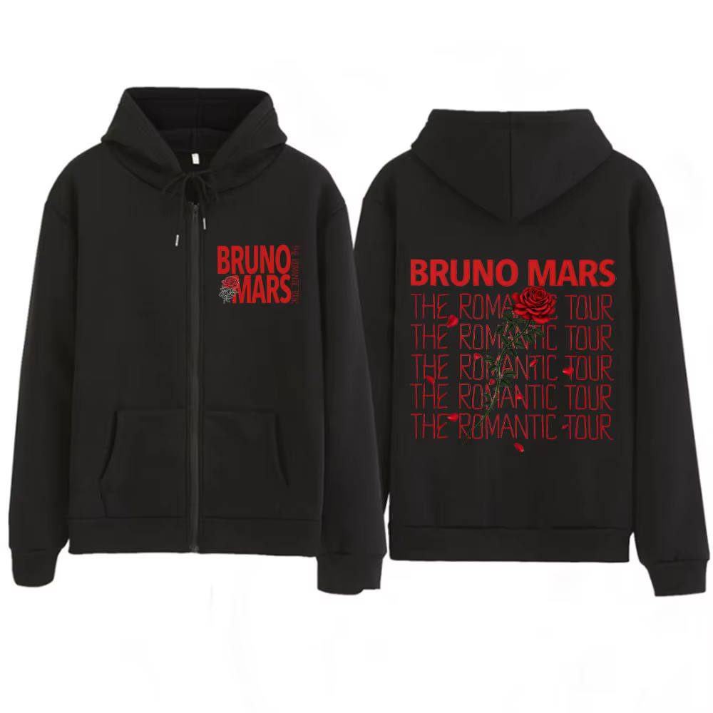 Bruno Mars The Romantic Rose Zipper Hoodie