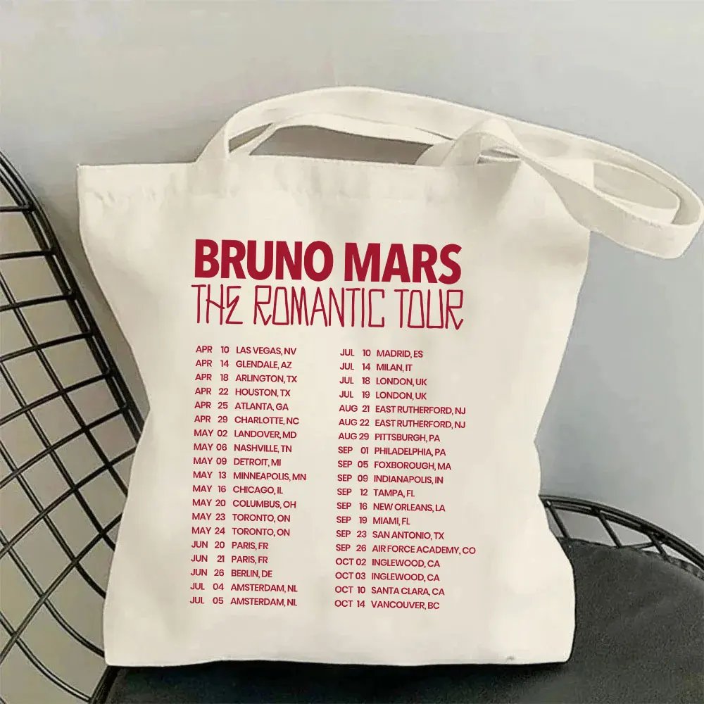 Bruno Mars The Romantic Tour 2026 List Tote Bag