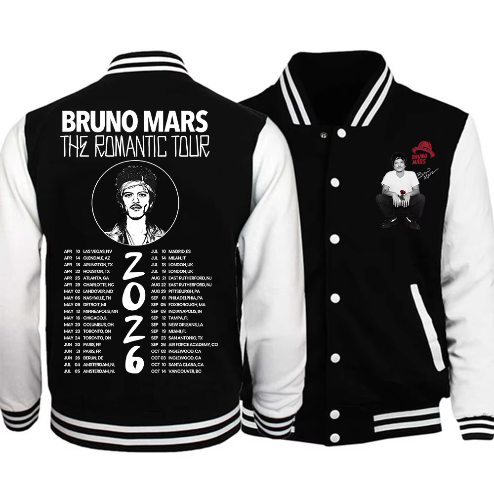 Bruno Mars Baseball The Romantic Tour Jersey