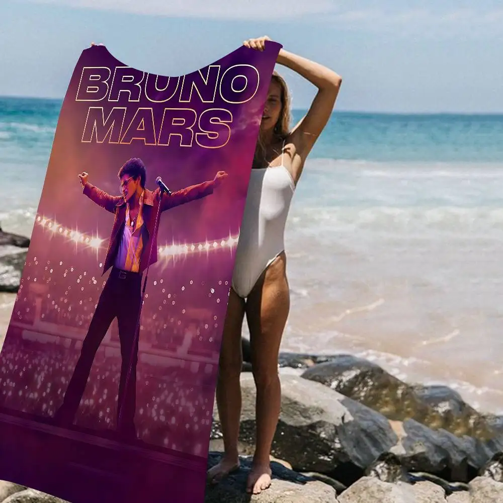 Singer Bruno Mars On Stage Beach Towel
