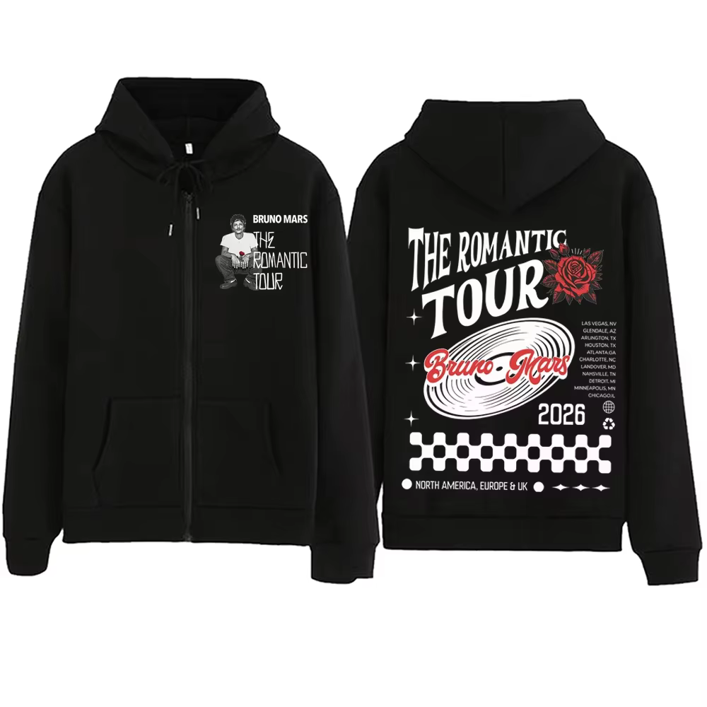 Bruno Mars Classic Design Zipper Hoodie